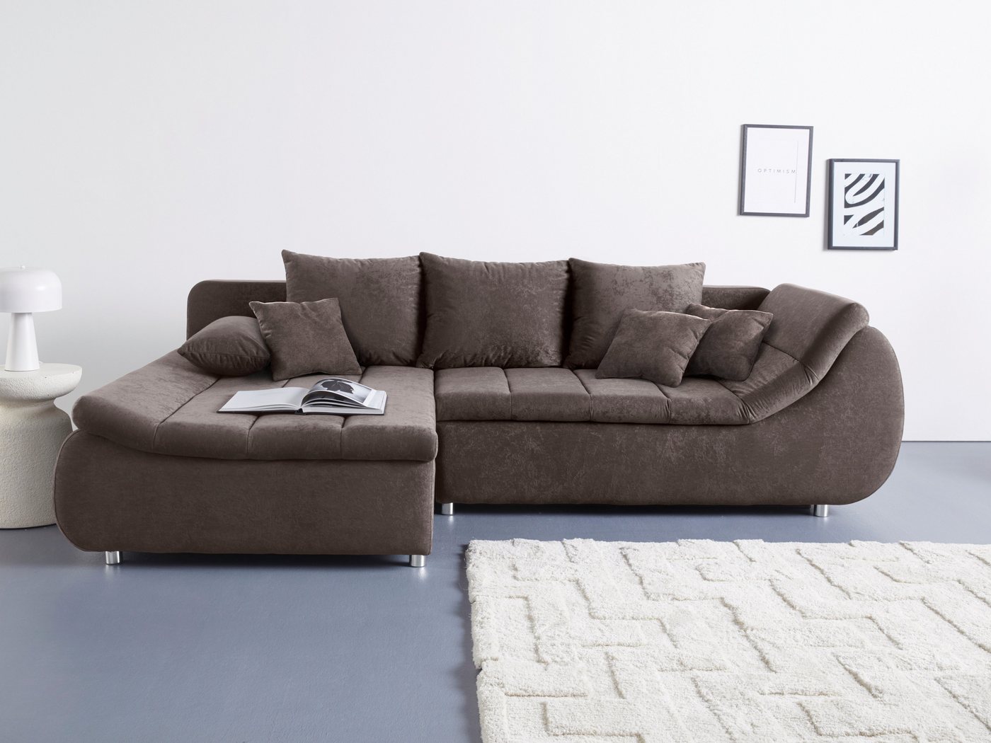 INOSIGN Ecksofa Imola, elegant und modern, aktuelle Steppung im Sitz, bequem, L-Form, frei im Raum stellbar, wahlweise mit Bettfunktion und Bettkasten INOSIGN Ecksofa Imola, elegant und modern, aktuelle Steppung im Sitz, bequem, L-Form, frei im Raum stellbar, wahlweise mit Bettfunktion und Bettkasten von INOSIGN