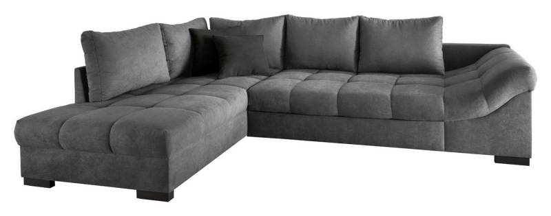 Ecksofa SPECIALE, Grau, Flachgewebebezug, mit Kissen, Ausziehfunktion, B 298 x H 84 x T 202 cm von OTTO