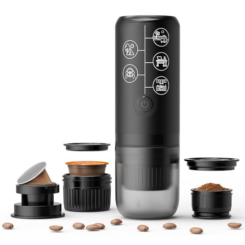 BENFUCHEN 3-in-1 Portable Espresso Machine With NO Heating Function, Type-C Charging Electric Espresso Maker, 17 Bar Mini Coffee Maker For NES PRESSO/DolceGusto pods & Ground Coffee On the Go, Black BENFUCHEN 3-in-1 Portable Espresso Machine With NO Heating Function, Type-C Charging Electric Espresso Maker, 17 Bar Mini Coffee Maker For NES PRESSO/DolceGusto pods & Ground Coffee On the Go, Black von BENFUCHEN