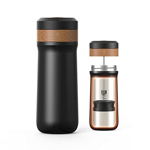 BENFUCHEN Kaffeebereiter Design French Press mit Thermoskanne für Kaffee & Tee, doppelwandig, isoliert, Kaffeemaschine und Thermoskanne in einem – Edelstahl von BENFUCHEN