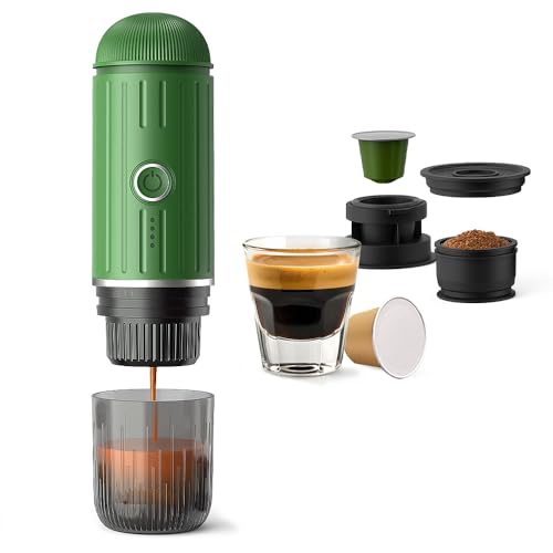 BENFUCHEN Tragbare Espressomaschine für Reisen, USB-C Aufladung, Selbstheizender Elektrischer Espressokocher, 19 Bar Mini Kaffeemaschine Unterwegs Für Camping & Wandern Für Gemahlenen Kaffee & von BENFUCHEN