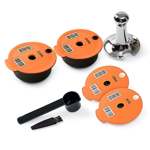 Tas simo nachfüllbare Kapseln, 200 + 220 ml + extra Silikondeckel, 60 + 180 ml, wiederverwendbare Tas simo-Kaffeekapseln für Bosch-Maschine, BENFUCHEN wiederverwendbare Tas simo-Kapseln mit von BENFUCHEN