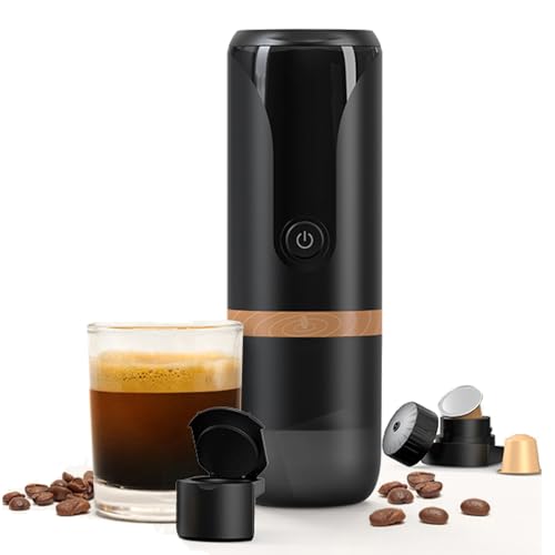 Tragbarer Kaffee-Maker: 12 V Reise-Espressomaschine 12 W, 9 Bar Pressure 2400 mAh Rechargeable Battery Heating Water for Outdoor (Portable Coffee Maker without Case) von BENFUCHEN
