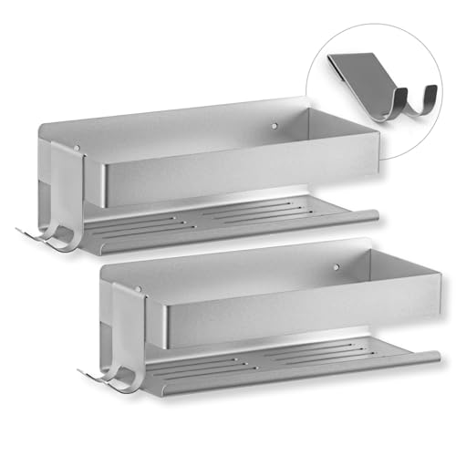 BENKSTEIN Duschablage 2er-Set | Duschregal – zum Kleben oder Bohren | Duschkorb zum Hängen – ohne Bohren montierbar | Duschgel & Shampoo Halterung für Dusche & Co. | Badezimmer Organizer, Shower Shelf BENKSTEIN Duschablage 2er-Set | Duschregal – zum Kleben oder Bohren | Duschkorb zum Hängen – ohne Bohren montierbar | Duschgel & Shampoo Halterung für Dusche & Co. | Badezimmer Organizer, Shower Shelf von BENKSTEIN