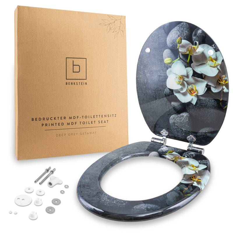 Bedruckter Premium-Toilettendeckel - Deep Grey von BENKSTEIN
