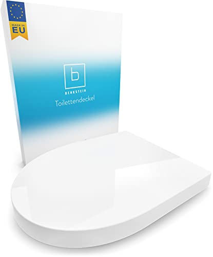 Benkstein® Toilettendeckel mit Absenkautomatik D-Form weiß – antibakterieller WC Sitz – Quick-Release zur einfachen Reinigung – einfache Montage – Urea-Duroplast – abnehmbar – bis 150 kg belastbar von BENKSTEIN