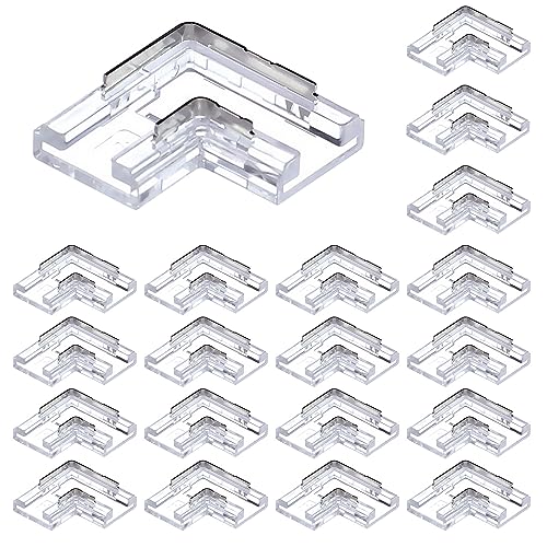 BENLUIN 2 Polig 10mm LED Streifen L-förmige Eckverbinder 20 Stück Strip zu Strip Verbindungsstücke für ohne Löten 12V 24V COB SMD LED Band Strip von BENLUN