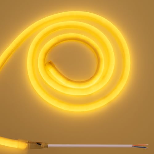 BENLUN 360 Grad Neon LED Strip 5M, 24V 3000K Warmweiß LED Streifen Outdoor Wasserdicht, Flexibles LED Band 8W/M, Lichtband für Garten, Innenhof (Produkt ohne Netzteil) von BENLUN