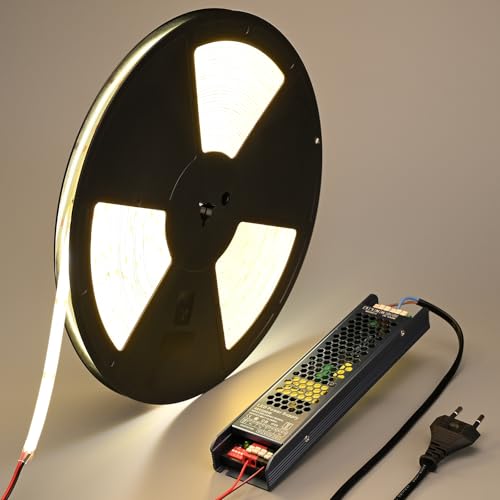 BENLUN 48V COB LED Strip Outdoor 20M, LED Streifen 4000K Naturweiß Aussenbereich IP65 Wasserdicht, LED Band Selbstklebend 160W CRI 92 mit Netzteil für Schlafzimmer Zimmer Dekoration BENLUN 48V COB LED Strip Outdoor 20M, LED Streifen 4000K Naturweiß Aussenbereich IP65 Wasserdicht, LED Band Selbstklebend 160W CRI 92 mit Netzteil für Schlafzimmer Zimmer Dekoration von BENLUN