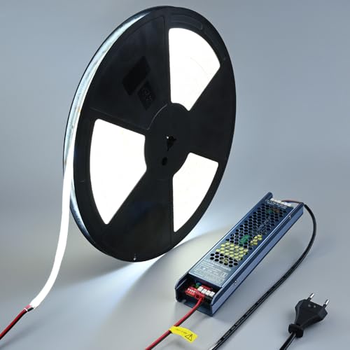 BENLUN 48V COB LED Strip Outdoor 20M, LED Streifen 6000K Kaltweiss Aussenbereich IP65 Wasserdicht, LED Band Selbstklebend 160W CRI 92 mit Netzteil für Schlafzimmer Zimmer Dekoration BENLUN 48V COB LED Strip Outdoor 20M, LED Streifen 6000K Kaltweiss Aussenbereich IP65 Wasserdicht, LED Band Selbstklebend 160W CRI 92 mit Netzteil für Schlafzimmer Zimmer Dekoration von BENLUN