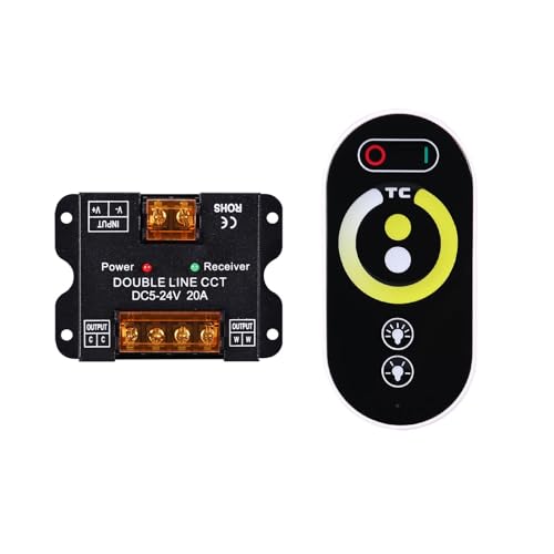 BENLUN DC 5V-24V 20A LED Touch Controller, PWM Dimmer Controller, Ferngesteuerter Dimmschalter, Nur für Zweidrahtverbindungen CCT von BENLUN