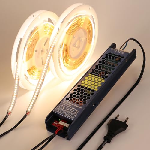BENLUN LED Strip 24V 10M (5M x 2), LED Streifen 4000K Naturweiß Super Hell 26000LM 240W, Selbstklebend Schneidbar LED Band mit Netzgerät für Zimmer Dekoration Indirekte Beleuchtung von BENLUN