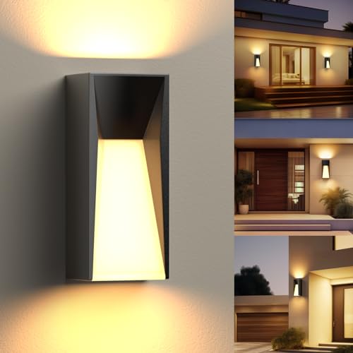 BENMA 18W Wandlampe Außen/Innen, LED Wandleuchte Innen Up Down Wasserdicht IP65, Geeignet für Treppen, Küche, Wohnzimmer, Schlafzimmer, Garten - Warmweiß 3000K von BENMA