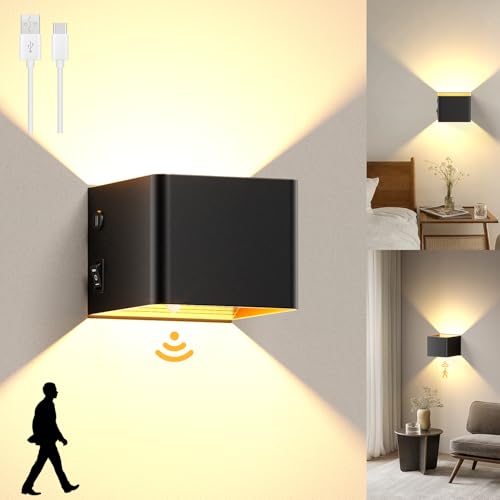 BENMA Akku LED Wandleuchte mit Bewegungssensor, 4000mAh Wandlampe innen, 3000K Warmweiß Wandleuchte Innen für Treppe Flur Wohnzimmer Schlafzimmer Garage BENMA Akku LED Wandleuchte mit Bewegungssensor, 4000mAh Wandlampe innen, 3000K Warmweiß Wandleuchte Innen für Treppe Flur Wohnzimmer Schlafzimmer Garage von BENMA