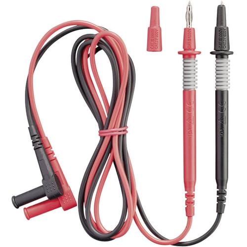 Benning 044145 Sicherheitsmessleitungen [Banane, männlich, 4 mm, Testspitze] 1,00 m, Schwarz, Rot, 1 Stück von BENNING