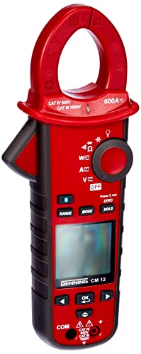 Benning CM 12 TRUE RMS-Digital-Leistungs-Stromzangen-Multimeter, 044680, Rot von BENNING