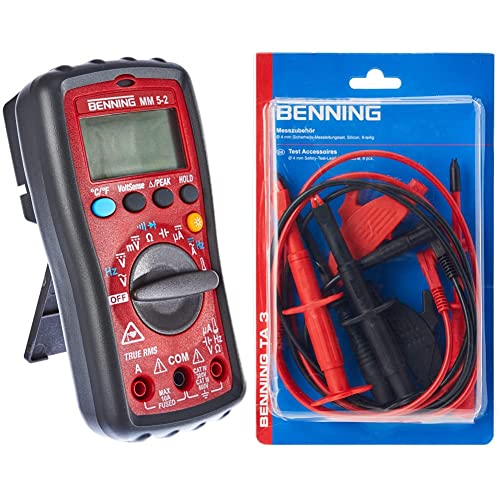 Benning MM 5-2 TRMS-Digital-Multimeter, 044071 & TA 3 Elektrowerkzeuge, rot/schwarz von BENNING