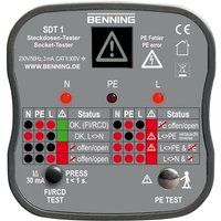 Benning - sdt 1 Steckdosentester cat iii 300 v led, lcd von BENNING