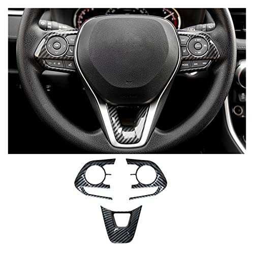 BENSOI Auto-Lenkradknopf-Verkleidungs-Aufkleber, kompatibel mit Toyota RAV4 XA50 Corolla E210 RAV 4 Hybrid 2019 2020 2021 2022 2023 Zubehör (Color : Carbon Fiber) von BENSOI