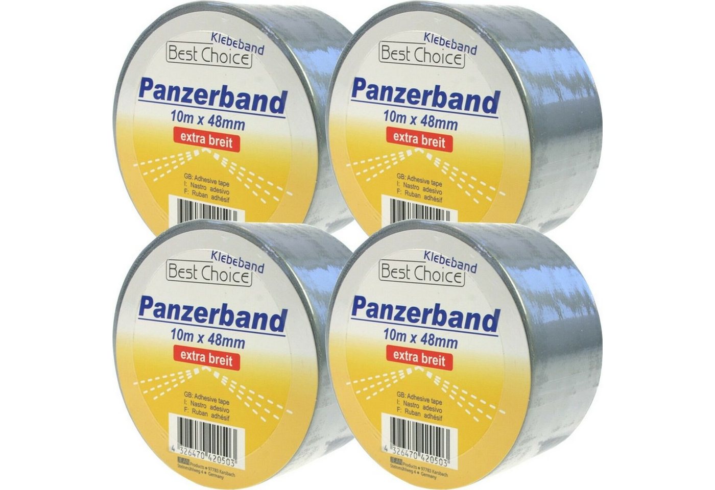 BENSON Klebeband 1- 24 Panzerband Panzertape Gaffa Tape Gewebeband (12-St) Klebeband, Packband, Silber von BENSON