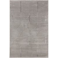 Basic Teppich Claire - Grau 120x170 cm - Minimalistischer Wohnzimmerteppich im Geometrischen Retro-Stil - Pflegeleicht - Fußbodenheizung Geeignet von BENUTA