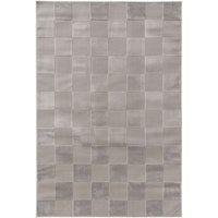 Basic Teppich Claire - Grau 160x230 cm - Minimalistischer Wohnzimmerteppich im Geometrischen Retro-Stil - Pflegeleicht - Fußbodenheizung Geeignet von BENUTA