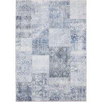 Basic Waschbarer Teppich George - Blau 80x150 cm - Kunstfaser - Rechteckig & im Style: Vintage, Ethno-Style, Shabby Chic - Pflegeleicht für von BENUTA