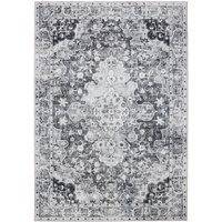 benuta Basic Waschbarer Teppich George - Anthrazit 140x200 cm - Kunstfaser - Rechteckig & im Style: Vintage, Elegant, Retro - Pflegeleicht für benuta Basic Waschbarer Teppich George - Anthrazit 140x200 cm - Kunstfaser - Rechteckig & im Style: Vintage, Elegant, Retro - Pflegeleicht für von BENUTA