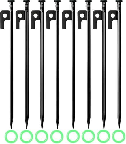 30CM Erdanker Bodenanker, 8 Stück heringe erdnägel Stabil heringe erdnägel Stabil Metall Heringe Zeltheringe Sturmsicher Erdnägel Zeltnagel im Freien für Camping Outdoor Wandern von BEOIUCZZY