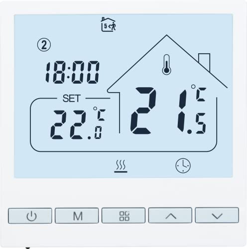 Beok Thermostat Heizung Digital Programmierbar Thermostate Fussbodenheizung Raumthermostat Für Wasser Fußbodenheizung Temperaturregler Wandthermostat 230V 3A TOL47-WP Non-WiFi Beok Thermostat Heizung Digital Programmierbar Thermostate Fussbodenheizung Raumthermostat Für Wasser Fußbodenheizung Temperaturregler Wandthermostat 230V 3A TOL47-WP Non-WiFi von BEOK CONTROLS