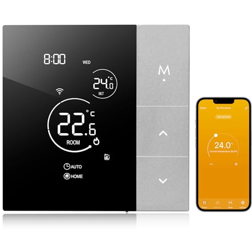 Beok Intelligent WiFi Thermostat für Gasheizkessel, Thermostat Heizung Digital Raumthermostat für Home Gasheizung Ausrüstung, Kompatibel mit Tuya Smart Life/Google Home/Alexa, Max. 3A TGP508WIFI-WPB von BEOK CONTROLS