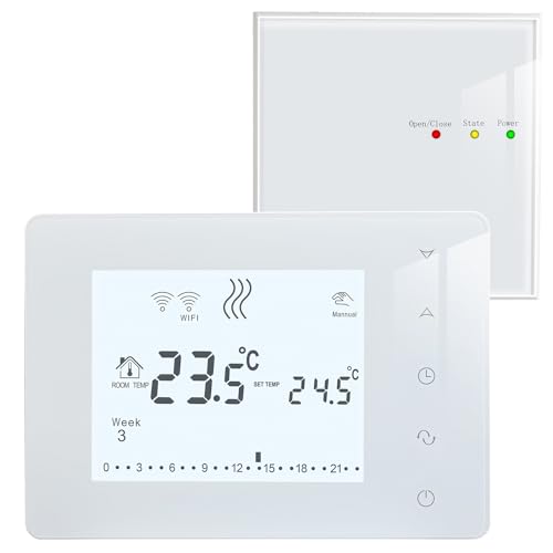 Beok Smart Thermostat für Gasheizkessel Heizung System, RF gesteuerter Thermostate, Wireless Programmierbarer Heizungsthermostat, 1.5V Batteriebetrieben, BOT-X306 Beok Smart Thermostat für Gasheizkessel Heizung System, RF gesteuerter Thermostate, Wireless Programmierbarer Heizungsthermostat, 1.5V Batteriebetrieben, BOT-X306 von BEOK CONTROLS
