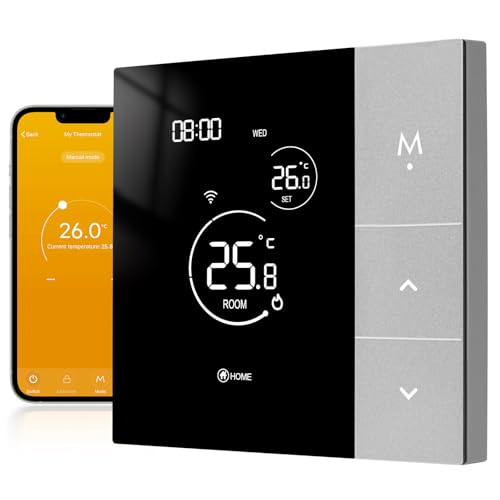 Beok Thermostat Fussbodenheizung Smart, Wifi Raumthermostat Digital für Wasser Fußbodenheizung WLAN Heizungthermostat Programmierbare, Kompatibel mit Tuya Smart Life/Google Home/Alexa 3A TGP508WIFI-WP von BEOK CONTROLS