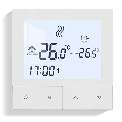 Beok Thermostat Fussbodenheizung Wasser, Thermostate Heizung Digital Raumthermostat Fußbodenheizung 230v Wandthermostat Heizungsthermostat Temperaturregler TDS72-WP Weiß von BEOK CONTROLS