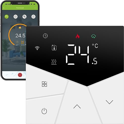 Beok Thermostat Fussbodenheizung WiFi für Elektrische Fußbodenheizung, Smart Raumthermostat Thermostate Heizung Digital Mit Externen Sensoren, Kompatibel mit Tuya/Google Home/Alexa 16A TGP55B-WIFI-EP von BEOK CONTROLS