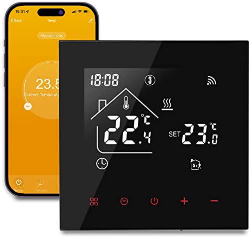 Beok Thermostat Heizung Smart WLAN Thermostate Für Kesselheizung Intelligente Raumthermostat Fußbodenheizung Programmierbarer with Digitales LCD Kompatibel Alexa Tuya App 3A TDR89B-WIFI-WPB Schwarz Beok Thermostat Heizung Smart WLAN Thermostate Für Kesselheizung Intelligente Raumthermostat Fußbodenheizung Programmierbarer with Digitales LCD Kompatibel Alexa Tuya App 3A TDR89B-WIFI-WPB Schwarz von BEOK CONTROLS