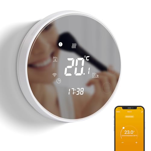Beok Smart fussbodenheizung Thermostat WiFi Raumthermostat Für Wasser Fußbodenheizung Thermostate Programmierbare Heizungsthermostat Kompatibel mit Tuya Smart Life APP/Alexa,TGR86WIFI-WP von BEOK CONTROLS