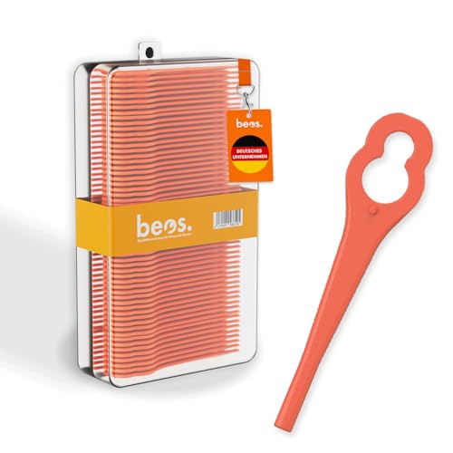 BEOS 100 x Premium Ersatzmesser-Set für Einhell, Bosch, CMI Rasentrimmer – Kunststoffmesser kompatibel mit Trimmer Einhell GE-CT 18 LI, GE-CT 18 LI Kit, Bosch ART26 Accutrim, CMI C-ART-10, 8/17 von BEOS