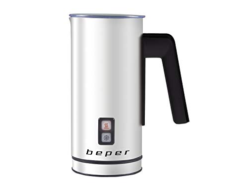 BEPER BB.210 Milchaufschäumer, Automatischer Milchaufschäumer aus Stahl für Cappuccino, Milch, heiße Schokolade, geschüttelten Kaffee, heißen und kalten Schaum von BEPER
