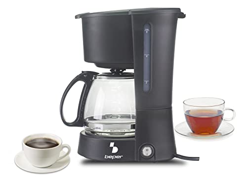 BEPER BC.060 Black Drip Coffee Maker, 6 Cups, Drip, Negro, Onesize, BC.060/BK von BEPER
