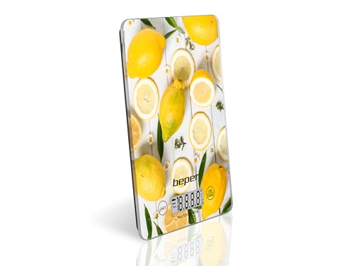 BEPER BP.800 Bilancia da cucina limoni Digitale Küchenwaage-Zitronen, Hartglas von BEPER