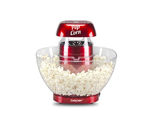 BEPER P101CUD052 Popcornmaschine Heißluf - Popcorn Maschinen mit abnehmbarer Popcornschüssel ohne Fett und Öl von BEPER