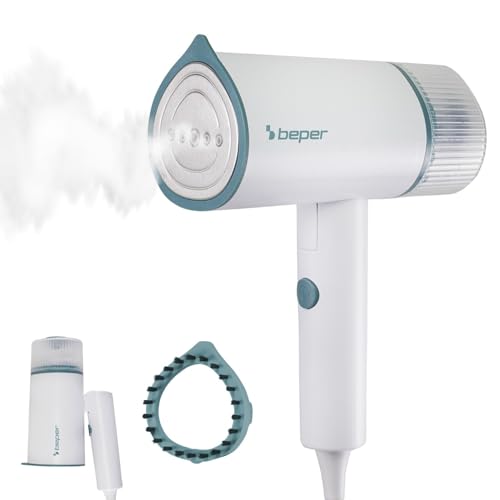 BEPER P204FER210 Tragbarer, faltbarer Vertikal-Dampfglätter – 1200 W, 18 g/min Dauerdampf, 100 ml abnehmbarer Tank, inklusive Fusselbürste, für alle Stoffe geeignet, ideal für unterwegs von BEPER