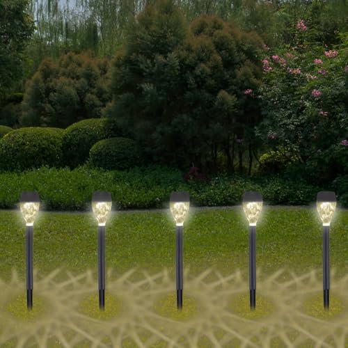 BEPER P207ILO050 5er Set Solar Gartenleuchten, Solar Garten- und Außenlampen mit LED, solarbetriebene Stufenleuchten für draußen, Solarlampen mit Erdspieß, IP44, automatische Aufladung von BEPER