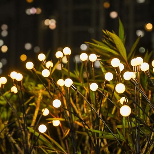 BEPER P207ILO104 Solarlampe für draußen, Solarleuchte mit 6 LED-Kugeln, Garten-Glühwürmchen, Solar-Gartenlampe, Leuchte mit Erdspieß für Wege und Blumenbeete von BEPER
