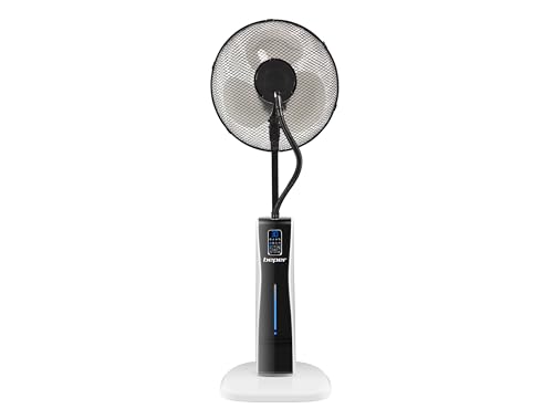 BEPER VE.510 Ventilator mit Wasserkühlung mit Rädern - Standventilator mit Fernbedienung, Timer, Luftbefeuchter Leise von BEPER