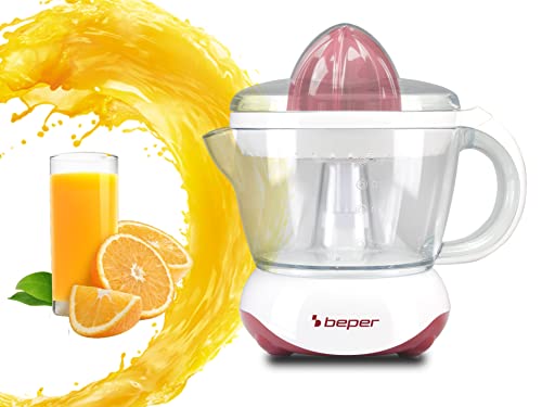 BEPER Weiß/Rot BP.101H Orangenpresse 700 ml-Zitruspresse Elektrisch, 25, Acrylnitril-Butadien-Styrol (ABS), 700 milliliters von BEPER