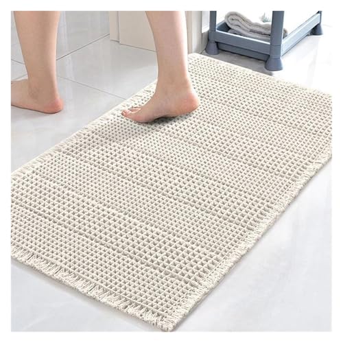BEPHON Hygienischer Duschvorleger 1PC Anti-Rutsch-Badematte Einfarbig Badezimmer Toilette Wasserabsorbierendes Bodentuch Teppich Plaid Duschfußmatte Waschbar Sicherheitsfüße Pad(A1,50cmX80cm) von BEPHON