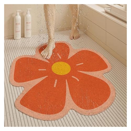 BEPHON Hygienischer Duschvorleger Floral Badezimmermatte Duschmatten rutschfeste Boden Fußmatte Bad Eingangsteppich(Style 01,80CMx80CM) von BEPHON