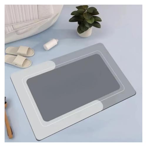 BEPHON Hygienischer Duschvorleger Saugfähige Badezimmer-Anti-Rutsch-Matte Kieselgur Badewanne Dusche einfach zu reinigende Türmatten(Gray) von BEPHON